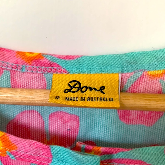 Vintage 90’s Ken Done Floral Print Tank Dress. Girl’s Size 12 - Picture 2 of 8